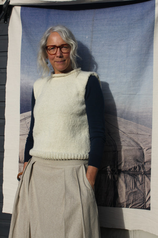 Hand knitted wool tank top