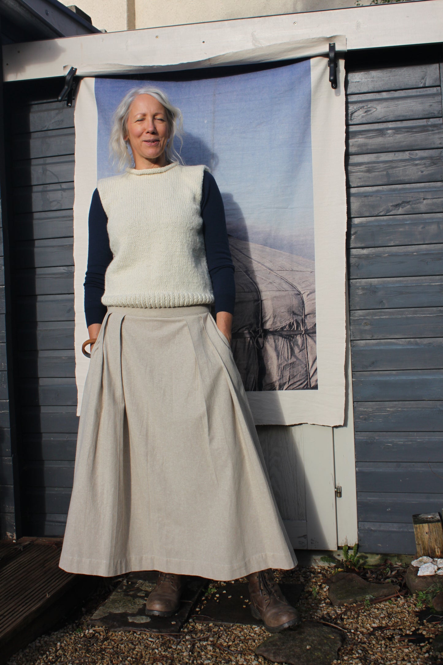 Hand knitted wool tank top