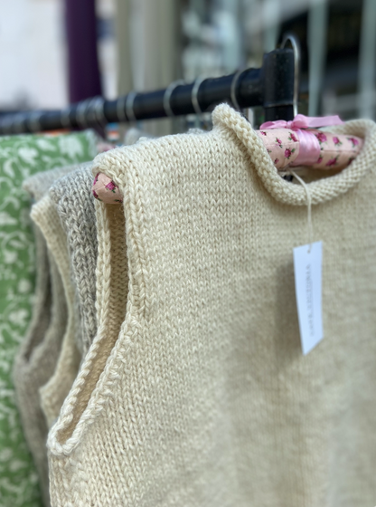 Hand knitted wool tank top